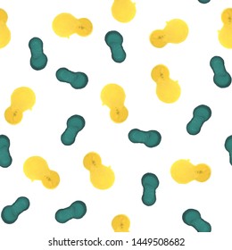 Smear paint green and yellow color Stylish Seamless pattern. Perfect for your design, textile, pattern fills, box, posters, cards, etc. Pattern under the mask. Vector.