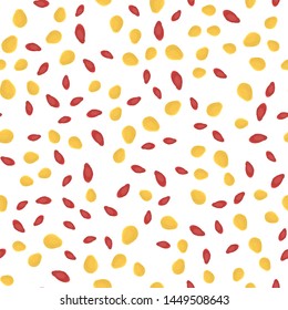 Smear paint yellow and red color Beautiful Seamless pattern. Perfect for your design, textile, pattern fills, box, posters, cards, web page background etc. Pattern under the mask. Vector.