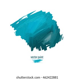 Smeared Oil Paint. Abstract Spot. Stain Isolated On White Background. Vector Illustration. Beautiful Graphic Element For Your Design. 