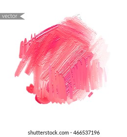 Smeared oil paint. Abstract spot. Stain isolated on white background. Vector illustration. Beautiful graphic element for your design. 