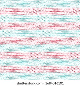 Smeared watercolor brush stripes seamless pattern. Pink and azure paintbrush lines horizontal seamless texture for backdrop. Hand drown paint strokes decorative artwork. For print.