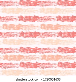 Smeared watercolor brush stripes seamless pattern. Red and pink paintbrush lines horizontal seamless texture for backdrop. Hand drown paint strokes graffiti. For garment.