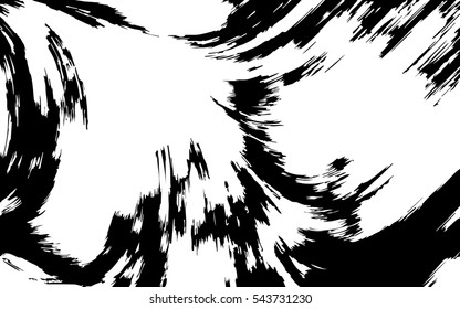 smeared white paint. abstract blot. grunge texture. black background.
