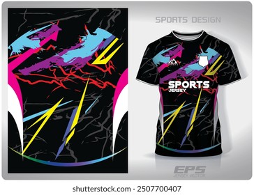 Smearing watercolor onto the blackboard pattern design, illustration, textile background for sports t-shirt, football jersey shirt mockup for football club. consistent front view