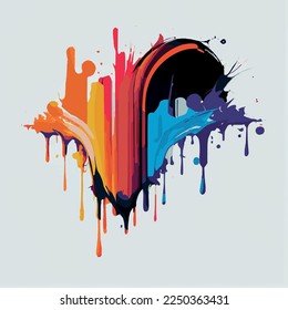 Mareos, manchas de pintura coloreada sobre fondo blanco, colores multicolores, arco iris - Ilustración vectorial