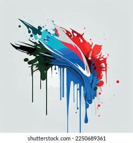 Meere, Farbflecken auf weißem Hintergrund, mehrfarbige Farben, Regenbogen - Vektorgrafik