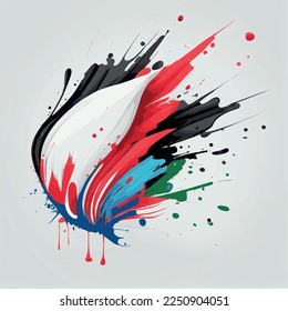 Smears, blots of colored paint on a white background, multicolored colors, rainbow - Vector illustration