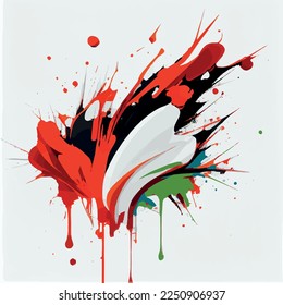 Smears, blots of colored paint on a white background, multicolored colors, rainbow - Vector illustration