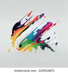 Mareos, manchas de pintura coloreada sobre fondo blanco, colores multicolores, arco iris - Ilustración vectorial