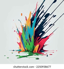Smears, blots of colored paint on a white background, multicolored colors, rainbow - Vector illustration