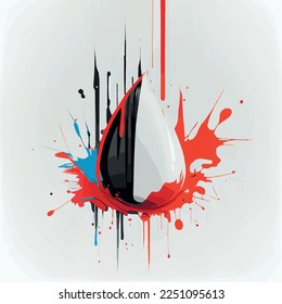 Smears, blots of colored paint on a white background, multicolored colors, rainbow - Vector illustration
