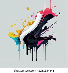 Mareos, manchas de pintura coloreada sobre fondo blanco, colores multicolores, arco iris - Ilustración vectorial