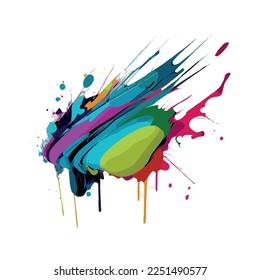 Mareos, manchas de pintura coloreada sobre fondo blanco, colores multicolores, arco iris - Ilustración vectorial