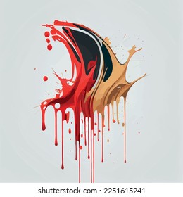 Smears, blots of colored paint on a white background, multicolored colors, rainbow - Vector illustration