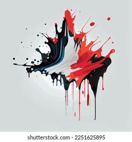 Smears, blots of colored paint on a white background, multicolored colors, rainbow - Vector illustration