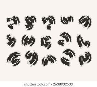 Smears, spots, shapes. Set. Vector design elements