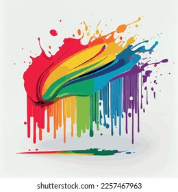Smears, stains of colored paint on a white background, multicolored colors, rainbow - Vector illustration