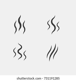 smell aroma stream smoke vector lines set