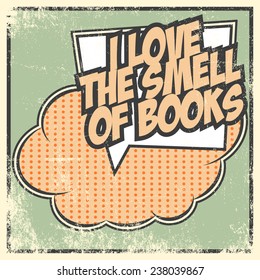the smell of books, illustration in vector format
