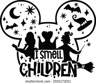 I Smell Children. Funny Halloween, Hocus Pocus, Basic Witch. Sanderson Sister Hocus Pocus Halloween. Funny saying with sweets for Halloween.  Gift Idea for Halloween.