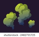 Smell cloud stink poison smoke gas isolated set concept. Vector graphic design illustration	