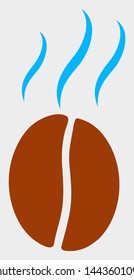 Smell Coffee Bean vector icon. A flat illustration design of Smell Coffee Bean icon on a white background.