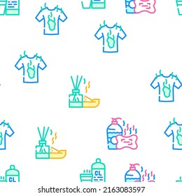 Smell Feel And Sense Vector Seamless Pattern Color Line Illustration