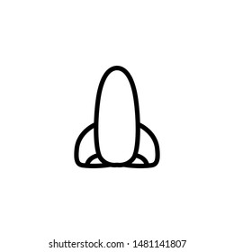 Smell Icon , Best Logo Template Design Emblem Isolated Illustration , Logo Vector Symbol Outline Solid Background White
