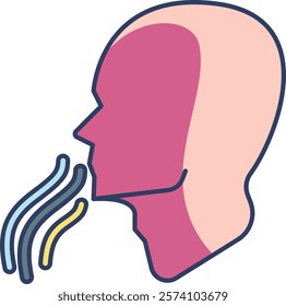 Smell Icon - Lineal Color Style - Neuroscience Theme