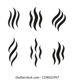 Smell icons. Smoke steam silhouette icon illustration