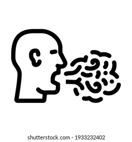 smell from mouth line icon vector. smell from mouth sign. isolated contour symbol black illustration
