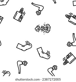 smell nose aroma odor vector seamless pattern thin line illustration