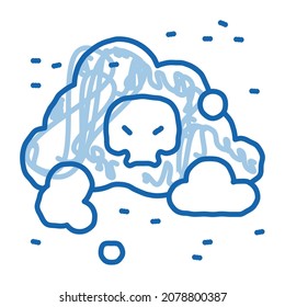 smell odor smoke sketch icon vector. Hand drawn blue doodle line art smell odor smoke sign. isolated symbol illustration