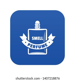 Smell perfume icon blue vector isolated on white background
