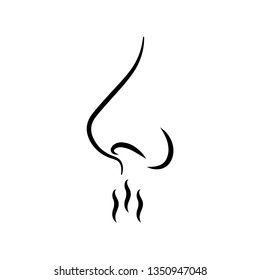 Smell sense vector icon isolated on white background