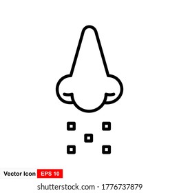 Smell sense vector icon isolated on white background.