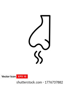 Smell sense vector icon isolated on white background.