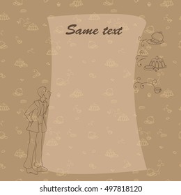 Smell something tasty. Blank for menu, illustration