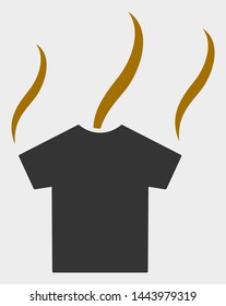 Smell T-Shirt vector illustration. A flat illustration design of Smell T-Shirt icon on a white background.