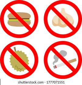 
Smell warning mark illustration set