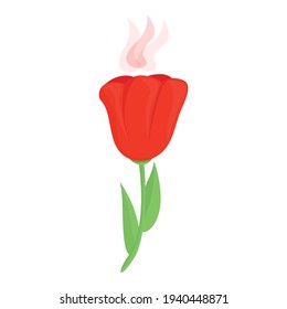 Icono de flor humeante. Caricatura del icono del vector de flores de olor para el diseño web aislado en fondo blanco