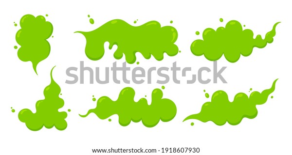 Smelling Green Cartoon Fart Cloud Flat Stock Vector (Royalty Free ...