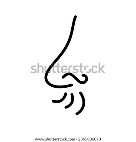 Smelling human nose icon. Vector.