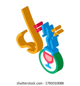 smelling wine testing icon vector. isometric smelling wine testing sign. color isolated symbol illustration