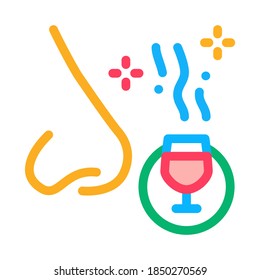 smelling wine testing icon vector. smelling wine testing sign. color symbol illustration