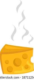 Smelly cheese, illustration, vector on white background.
