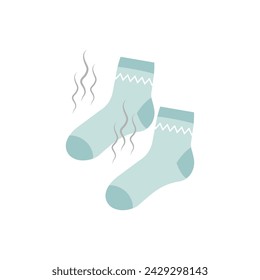 Smelly and dirty socks concept vector illustration. Unpleasant smell from dirty sock.