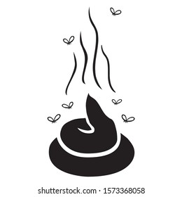 Mentira con moscas / Vector, blanco y negro, aislado