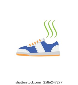 Smelly shoe concept vector illustration. Unpleasant smell from dirty shoe. 