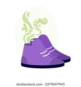 Smelly Schuhe Konzept. Vektorgrafiken für Banner, Website, Landing Page, Flyer.
